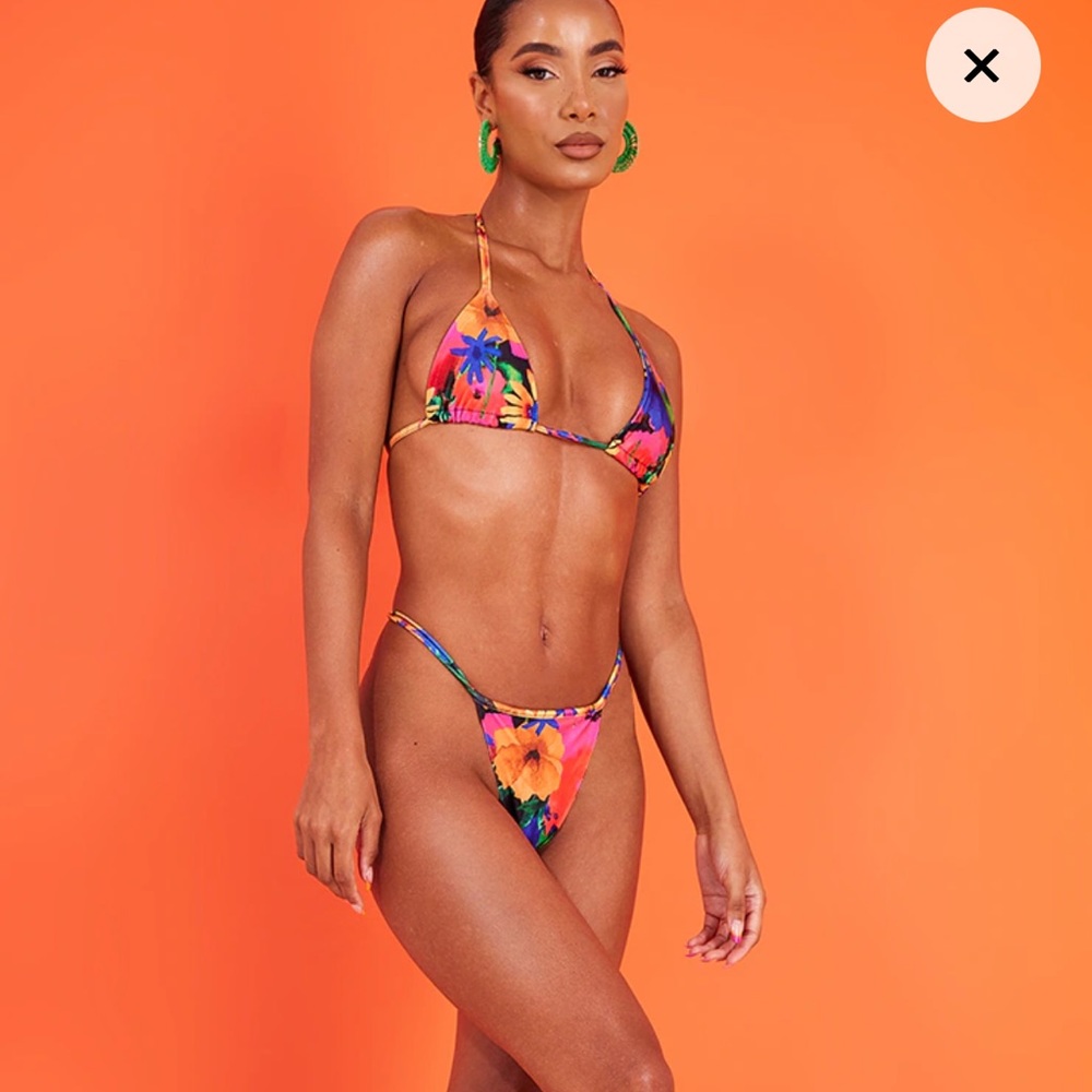 Multi floral print bikini